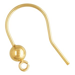 Ear Wire w / 4.0mm Ball and Ring (0.76mm)