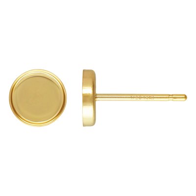 5.0mm Round Bezel Cup Post Earring