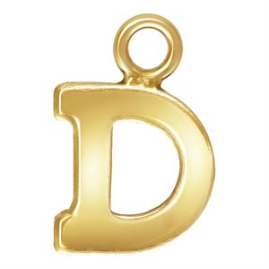 Block Letter 'D' Charm (0.5mm Thick)