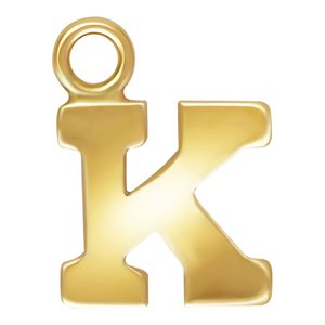 Block Letter 'K' Charm (0.5mm Thick)