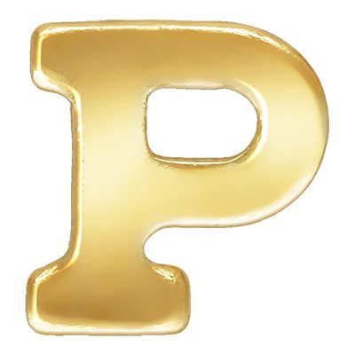 Block Letter 'P' Stamping (0.5mm Thick)
