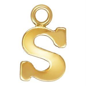 Block Letter 'S' Charm (0.5mm Thick)