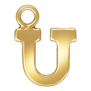 Block Letter 'U' Charm (0.5mm Thick)