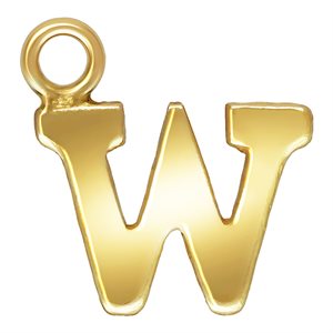 Block Letter 'W' Charm (0.5mm Thick)
