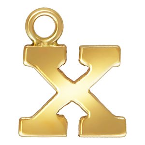 Block Letter 'X' Charm (0.5mm Thick)