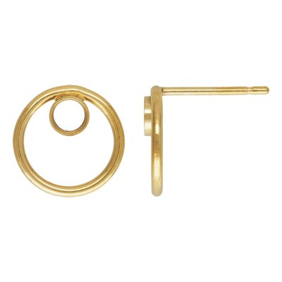10mm Circle Post Earring w / Upper 3mm Bezel 10mm Circle Post Earring w / Upper 3mm Bezel