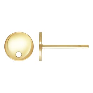 6mm Round Disc Post Earring w / 1.2mm Hole