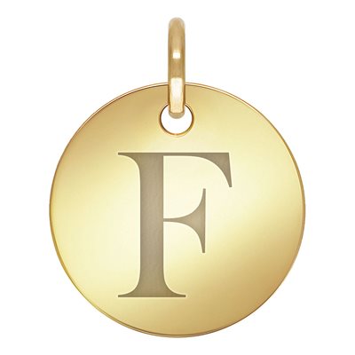 10.0mm Engraved Disc w / Ring & Letter 'F' 10.0mm Engraved Disc w / Ring & Letter 'F'