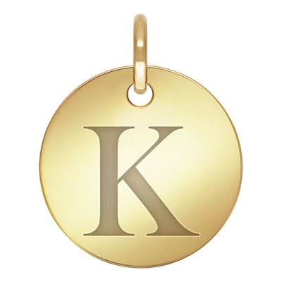 10.0mm Engraved Disc w / Ring & Letter 'K' 10.0mm Engraved Disc w / Ring & Letter 'K'