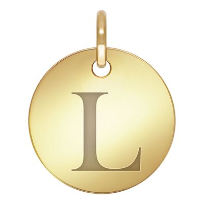 10.0mm Engraved Disc w / Ring & Letter 'L' 10.0mm Engraved Disc w / Ring & Letter 'L'