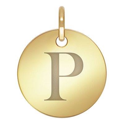 10.0mm Engraved Disc w / Ring & Letter 'P' 10.0mm Engraved Disc w / Ring & Letter 'P'