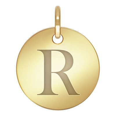 10.0mm Engraved Disc w / Ring & Letter 'R' 10.0mm Engraved Disc w / Ring & Letter 'R'