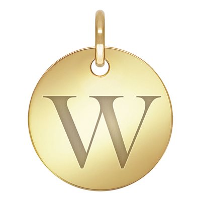 10.0mm Engraved Disc w / Ring & Letter 'W'
