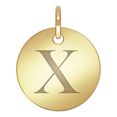 10.0mm Engraved Disc w / Ring & Letter 'X'