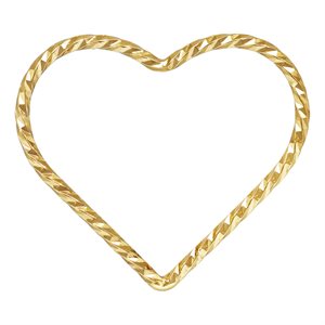 17.5mm Heart Sparkle Jump Ring Closed