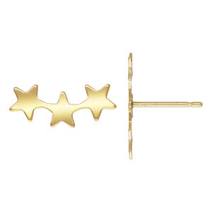 5.0x14.5mm Triple Star Post Earring