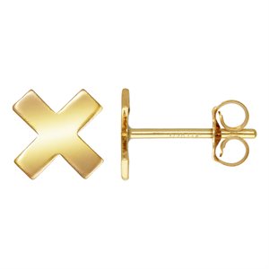7.8mm X Post Earring w / Earring Back