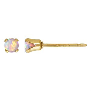 3.0mm White Bello Opal Snap-in Post Earring