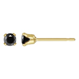 3.0mm Black 3A CZ Snap-in Post Earring