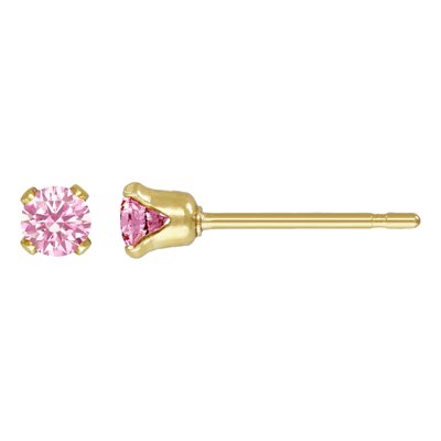 3.0mm Pink 3A CZ Snap-in Post Earring