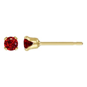 3.0mm Garnet 3A CZ Snap-in Post Earring