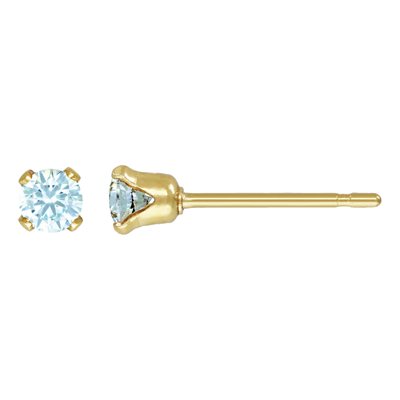 3.0mm Aquamarine 3A CZ Snap-in Post Earring 3.0mm Aquamarine 3A CZ Snap-in Post Earring