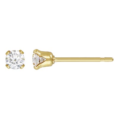 3.0mm White 3A CZ Snap-in Post Earring
