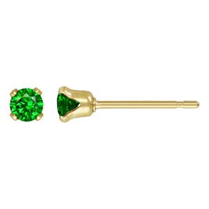 3.0mm Green 3A CZ Snap-in Post Earring