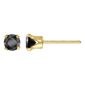 4.0mm Black 3A CZ Snap-in Post Earring