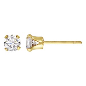 4.0mm White 3A CZ Snap-in Post Earring