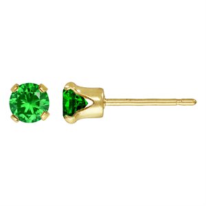 4.0mm Green 3A CZ Snap-in Post Earring