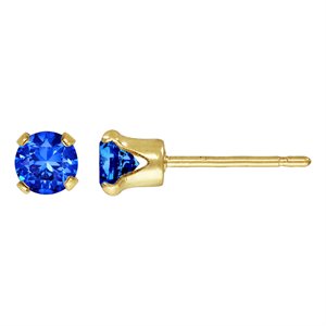4mm Sapphire 3A CZ Snap-in Post Earring
