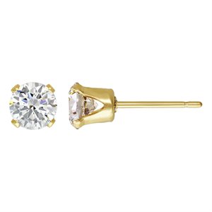 5.0mm White 3A CZ Snap-in Post Earring