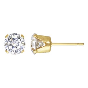 6.0mm White 3A CZ Snap-in Post Earring
