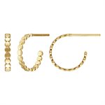 12.0mm Beaded 3 / 4 Hoop Post Earrings 12.0mm Beaded 3 / 4 Hoop Post Earrings