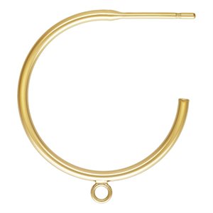 20.0mm 3 / 4 Hoop Post Earrings w / Ring