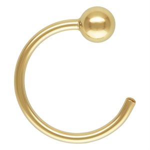 10.0mm C Hoop Earring w / 3.0mm Ball