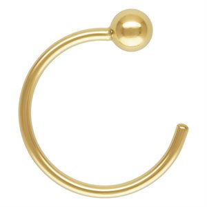 12.0mm C Hoop Earring w / 3.0mm Ball