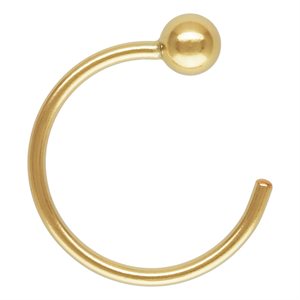 12.0mm C Hoop Earring w / 3.0mm Ball