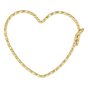 18.0x20.0mm Sparkle Heart-Shaped Hoop