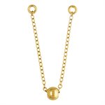 2.0" Cable Chain Ear Jacket w / 4mm Bead