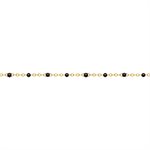 1.7mm Flat Cable Chain w / Black Epoxy Beads 10ft Spool