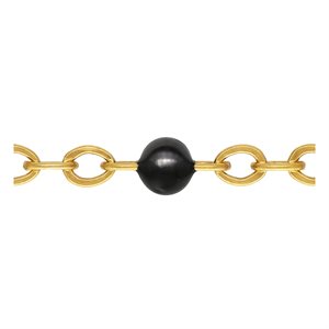 1.7mm Flat Cable Chain w / Black Epoxy Beads 100ft Spool