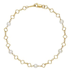 7.25" Clover Chain 4.0mm Pearl by the Yard