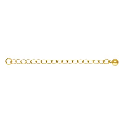 2" Cable Chain Ext w / 4.0mm Bead