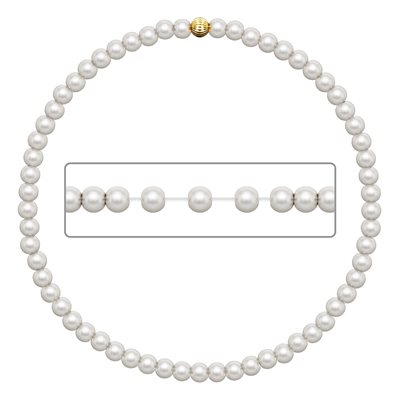 6.5" 3.0mm Crystal Simulated Pearl Stretchy Bracelet