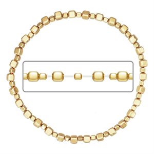 6.5" 2 and 3mm Square Bead Stretchy Bracelet