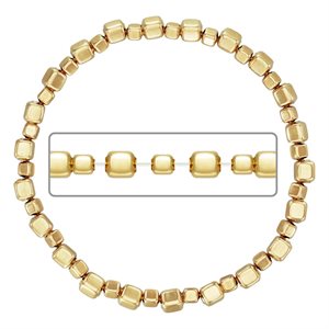 6.5" 3 and 4mm Square Bead Stretchy Bracelet