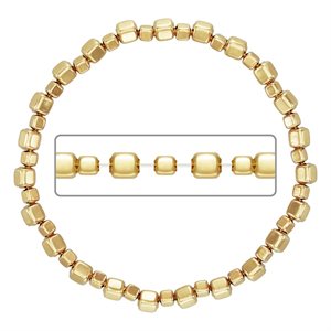 7.0" 3 and 4mm Square Bead Stretchy Bracelet