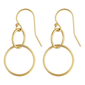 Ball End Ear Wire w / Interlocking Rings